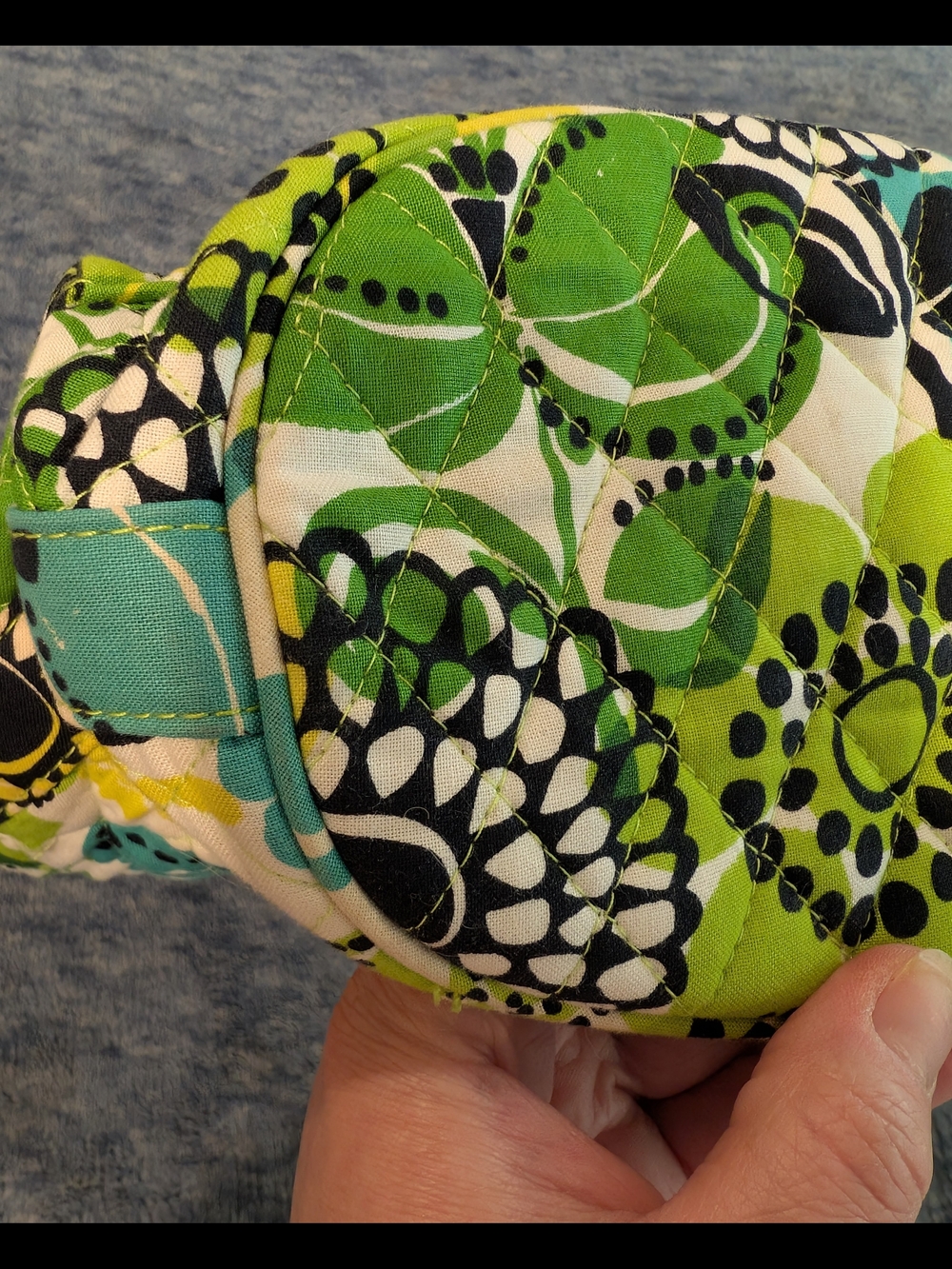 Vera Bradley Lime's Up Quilted Buckle Bag With Grommet Closure - Picture 7 of 11